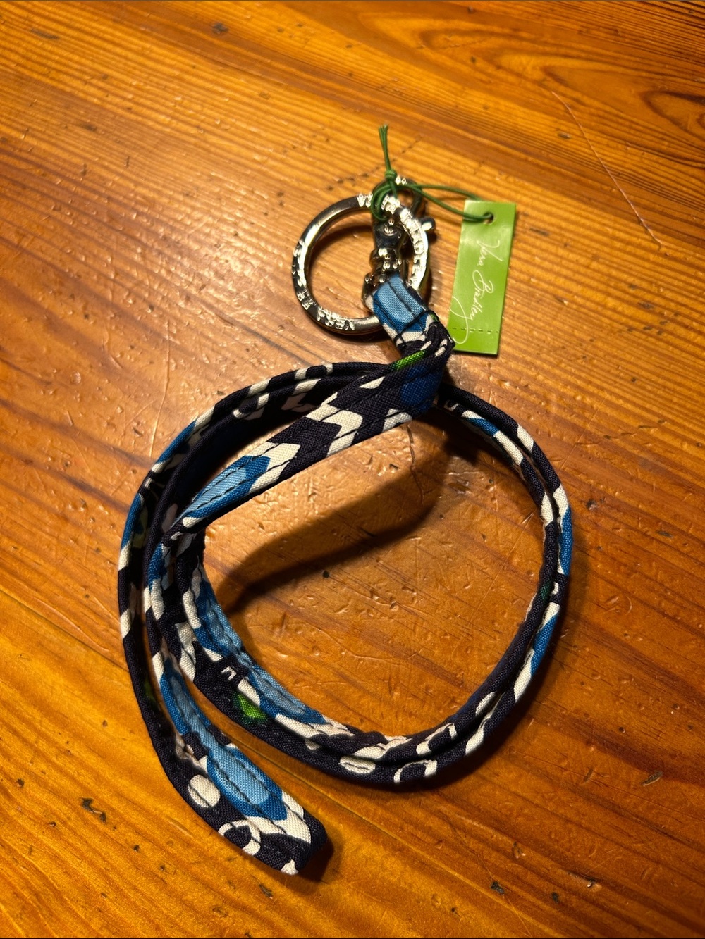 Fabric Wrap Keychain with Blue Floral Print Vera Bradley